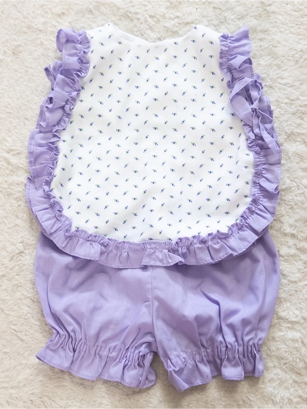 Handmade Purple & White Floral Baby Outfit Set Bloomers 6–12M? Vintage Style
